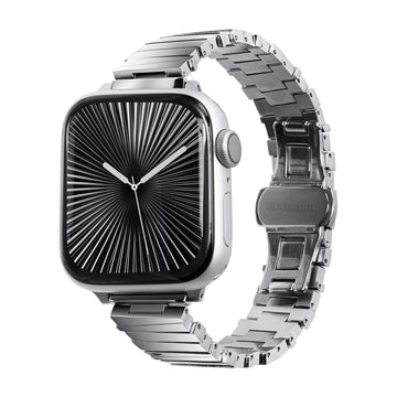 LINKS MARCH Watch Strap for Apple Watch Series 4-10 & SE & ULTRA - SLIVER