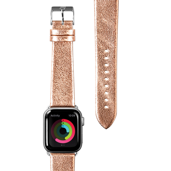 METALLIC Leather Strap for Apple Watch Series 5 | Genuine Italian ...