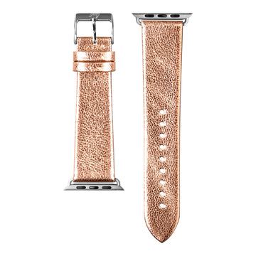 METALLIC Leather Watch Strap for Apple Watch Series 4-10 & SE & ULTRA - Gold
