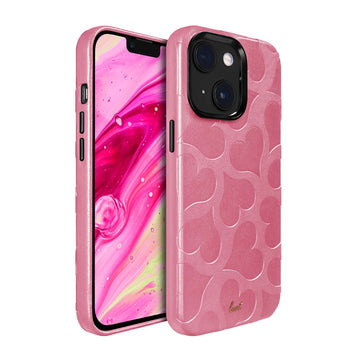 MOTIF case Compatible with MagSafe for iPhone 14 Series - Pink Hearts
