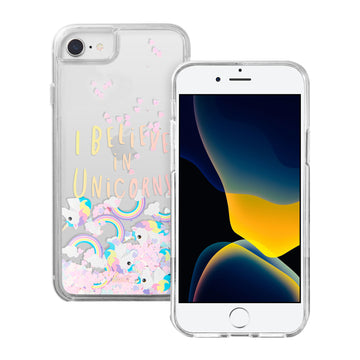 Liquid GLITTER UNICORNS case for iPhone SE / 8 /7 - Unicorns